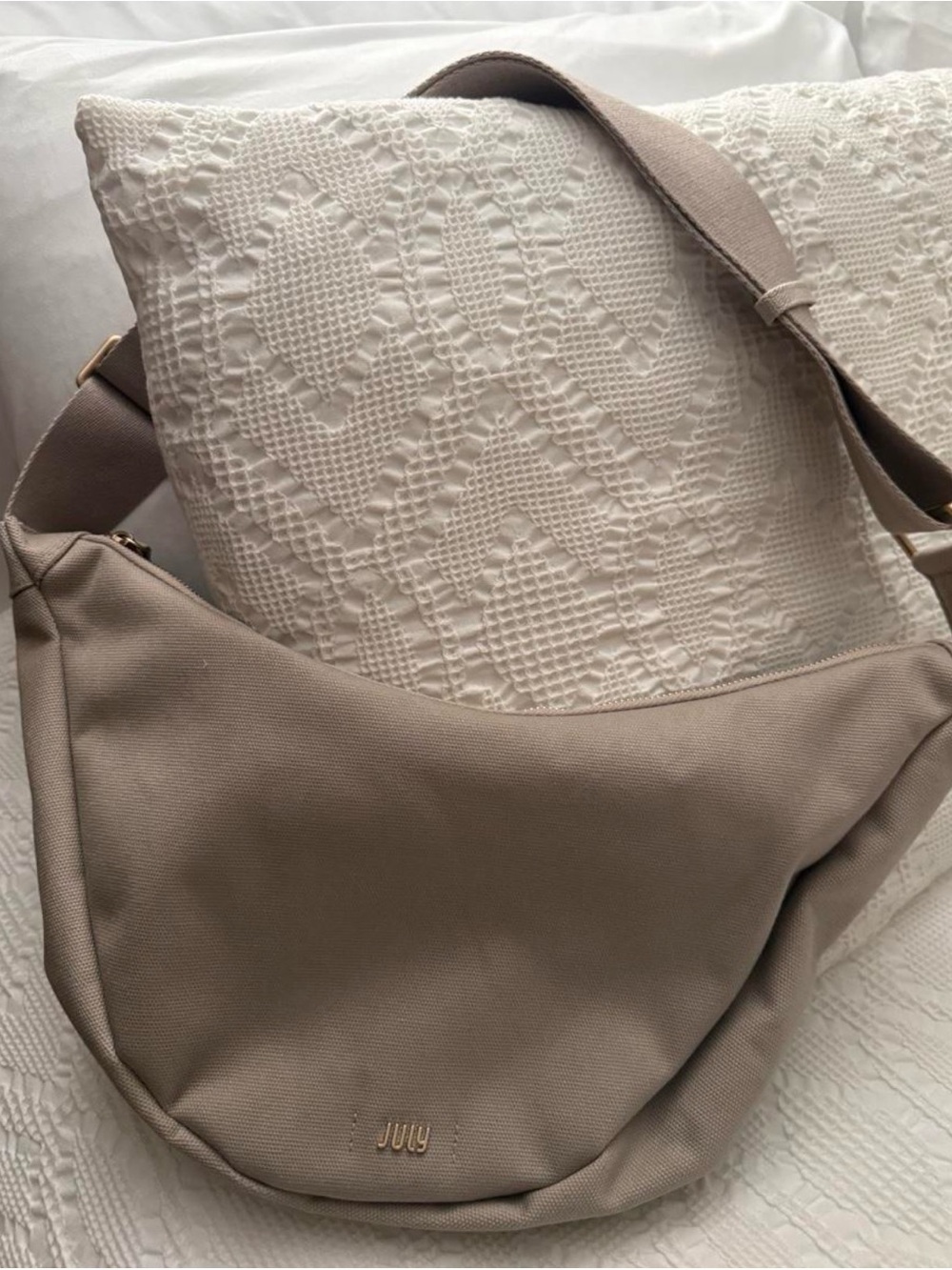 JULY Beige Crescent Shoulder Bag -  Women Bags